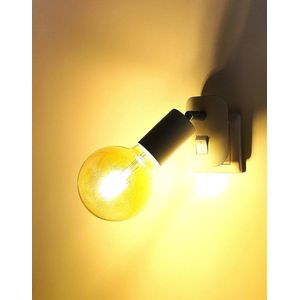 Trango Stekkerlamp 11-061A incl. 1x 4 watt 2500K goud warmwit E27 LED-lamp in mat wit *ANNA* fittinglamp, leeslamp, nachtlampje, wandlamp, keukenlamp, plug-in lamp