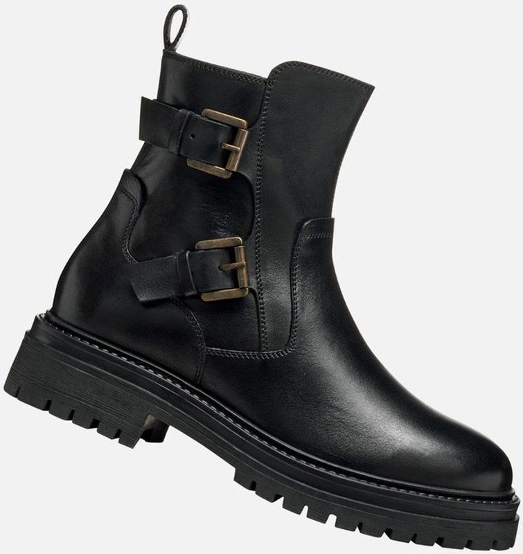 Geox - Iridea - Enkellaarsjes - Zwart - Hakhoogte 4,5 cm