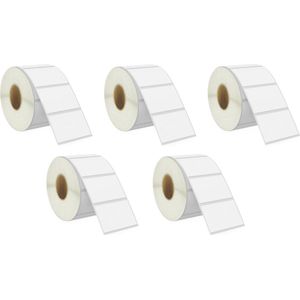Label Tape Geschikt voor Zebra Label 800262-125 | 57 x 32 mm | Wit permanent - 2100 Etiketten - 5 stuks - Geschikt voor: ZD410 ZD420D SLP-DX420G TD-4100N A300 DA402 GK420D ZT220 (T)LP 2742 Z4M Plus ZT200 (T)LP 3842 ZT230 (T)LP 2844 B-EV4D B-EV4T