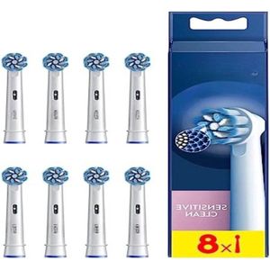 Sensitive Clean Borstels voor elektrische tandenborstels - Zachte Reiniging - 8 stuks
