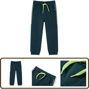 Kinderjoggingbroek met trekkoord - Maat 104 - Mosgroen Kinderjoggingbroek - Joggingsbroek - Meisjes Jogger - Jongens Jogger - Sportbroek