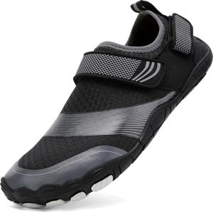 Somic - Barefoot Schoenen - Trail Running Schoenen - Fitnessschoenen -Outdoor - Ademend - Antislip - Instelbaar - Klittenband - Schnell Trocknend trailschoenen - Zwart 39