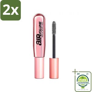L'Oréal Paris - Mascara - Air Mega Volume - Zwart - 8,7 ml - Voordeelverpakking - 2 stuks - Mascara volume - Wimpers volume