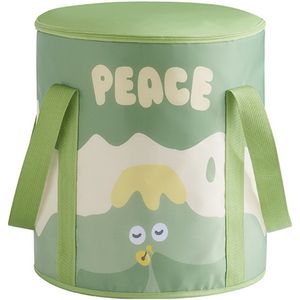 Opvouwbaar, geïsoleerd voetenbad met ritssluiting, multifunctioneel opvouwbaar voetenbad, compact en veilig, geschikt voor thuisgebruik - groen met deksel.