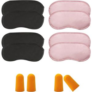 Slaapmasker Set - 8 Oogmaskers en 2 Paar Oordopjes voor Reis en Kamperen