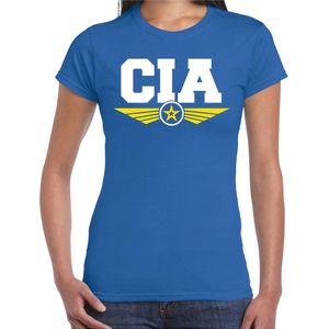 CIA agent verkleed t-shirt blauw voor dames - geheime dienst - verkleedkleding / tekst shirt XL
