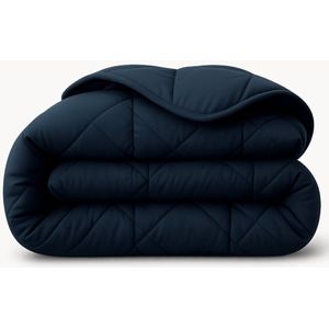 HappyBed Wasbaar dekbed zonder overtrek 200x200 - Bedrukt dekbed zonder hoes - Hoesloos Dekbed met Print - All year dekbed enkel - Tweepersoonsdekbed - Dark Blue