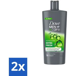 Dove Men+Care - Extra Fresh - Douchegel 3-in-1 - Verzorgend - 700 ml - Voordeelverpakking - 2 stuks