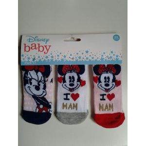 3 paar Baby - Sokjes - maat 0/6 Maanden - Minnie Mouse - Disney