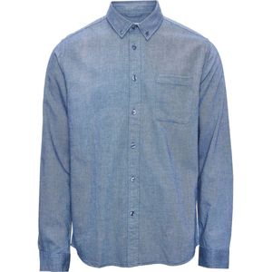 KnowledgeCotton Apparel Overhemd Blauw - Maat XL - Heren - Overhemden Casual