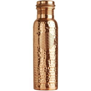 Koperen drinkfles levensbloem groot