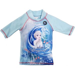 Disney Frozen II Zwemshirt / Zwemkleding - UV protectie shirt - Blauw - UV 40+ - Maat 122/128 (8 jaar)