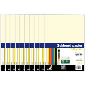 10x KTC Papier A4 160 grams pak à 50 vel (10x5) assorti
