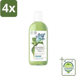 Dove Powered by Plants - Oil Body Wash - Eucalyptus - 250 ml - Voordeelverpakking - 4 stuks - Natuurlijke bodywash - Eucalyptus bodywash