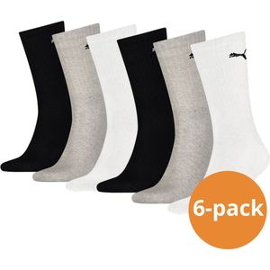 Puma - Sportsokken - Zwart Grijs Wit - 6 paar - Unisex