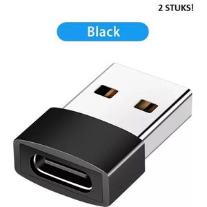 USB A Male naar USB C Female Adapter 2 stuks
