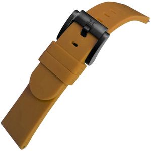 Marc Coblen / TW Steel Horlogeband Camel Silicone Rubber Zwarte Gesp - 22mm