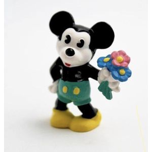 Disney speelfiguurtje - Mickey Mouse geeft bloemen - 5cm - taarttopper
