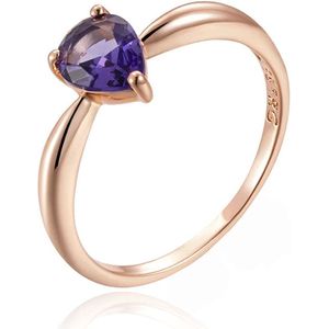 Cilla Jewels - Damesring - Diep Paarse Zirkonia - Koper - 585 Roségouden Plating