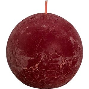 Bolsius - Rustieke kleine stompkaars 'Boule' (Ø7.6cm) - Velvet Red