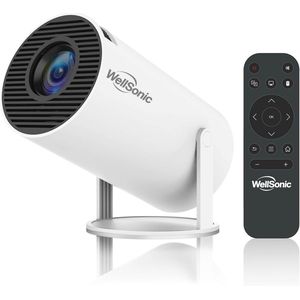 Mini Projector 4K Ondersteuning met Draadloze Verbinding - Draagbare Filmprojector voor Buiten en Binnen