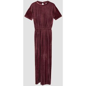 s.Oliver - Fluwelen Jumpsuit - Met Strassteentjes - Loose Fit - Glinsterende Studs