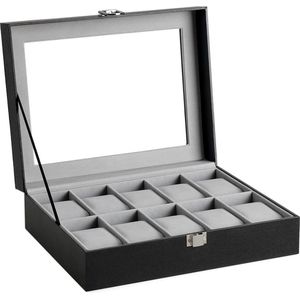Luxe horlogebox - Horlogedoos Opbergbox - Sieradendoos - Heren - 10 stuks - 25x20x8cm