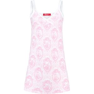 Exclusief Luxueus Kinder ondergoed, Luxe mooi zacht roze Girly Nachthemd / Slipdress van Hanssop met fashionable elastische rand details en in een luxe exclusieve Hanssop Pink Toile design, Meisjes Nachthemd, zacht roze toile print, maat 116