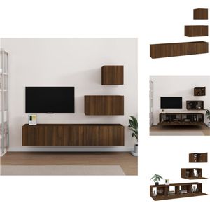 vidaXL TV-meubelset Modern Bruineiken - 30.5 x 30 x 30 cm/60 x 30 x 30 cm/80 x 30 x 30 cm (B x D x H) - Duurzaam bewerkt hout - Kast