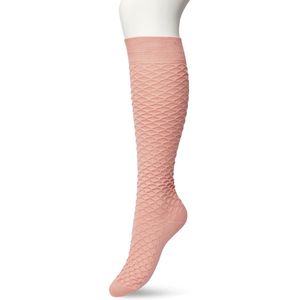 Bonnie Doon Bio Kabel Kniekousen Dames Licht Roze maat 36/42 - Kabel patroon in Ruit Vorm - Biologisch Katoen - Uitstekend draagcomfort - Cable Knee High - OEKO-TEX - Gladde Naden - Duurzaam Huidvriendelijk Bio Katoen - Almost Apricot - BP211506.116