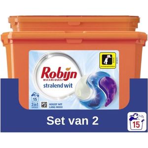 Robijn Wascapsules - 3-in-1 - Stralend Wit - 2 stuks