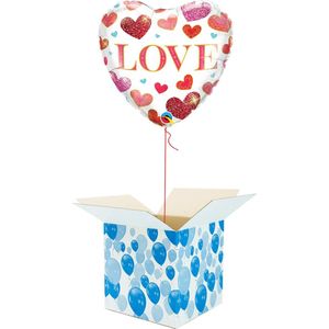 Helium Ballon Hart gevuld met helium - Valentijnsdag - Cadeauverpakking - Love rode hartjes - Hartjes Folieballon - Helium ballonnen Valentijnsdag