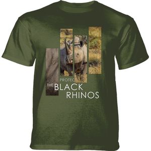 T-shirt Protect Black Rhino Split Portrait Green XXL