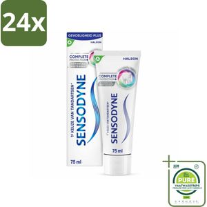 Sensodyne - Tandpasta - Complete Protection + Advanced Whitening - Witte Tanden - 75 ml - Voordeelverpakking - 24 stuks - Tandpasta voor gevoelige tanden - Tandpasta met whitening