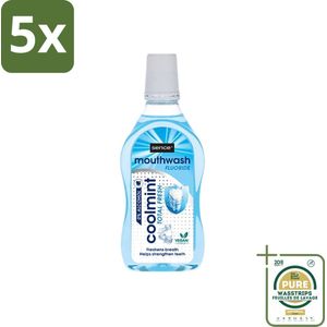 5 x Sence - Fresh Coolmint - Mondwater - Verfrissend - 500 ml - Grootverpakking - Mondwater - Frisse Adem - Koele Mint - Fluoride - Gaatjes Voorkomen