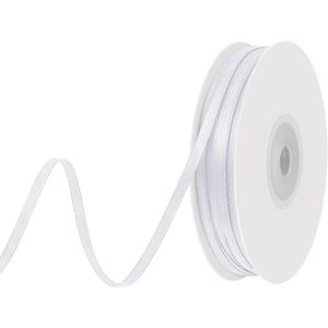 Satin Ribbon Wit 3mm - Cadeau Ribbon - Decoratieve Ribbon - Dubbelzijdige Ribbon - Bruiloft - Verpakking - Ambachten - Verjaardag - Doop