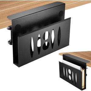 Verticale Laptop Standaard van Staal Compatibel met MacBook Pro/AirNotebook iPad - Zwart, Eenvoudig te Installeren