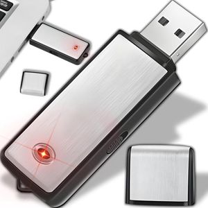 Digitaal dicteerapparaat USB met 8 GB, spraakactivering, opnameapparaat voor lezingen, lezing, interview, vergadering, mini voice-recorder met voice activated, 1 uur batterij