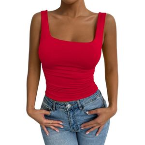Livano Topje Dames - Kleding - Shirt - Blouse - Kort - Volwassen - Rood - Maat L