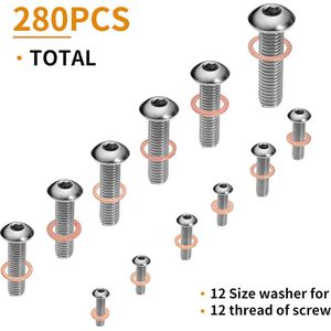 ELECTRAPICK - 12 maten - 280pcs - O ringringen set - Platte Ringafdichting - Koperen Pakkingset