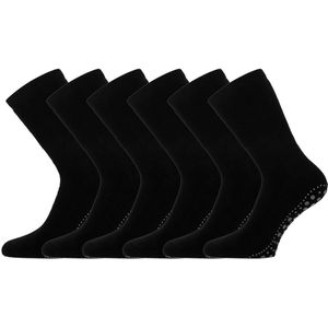 Huissokken | ABS Antislip zool | Merk: Basset | Kleur: Zwart | Maat: 35 t/m 50 | 6 Paar