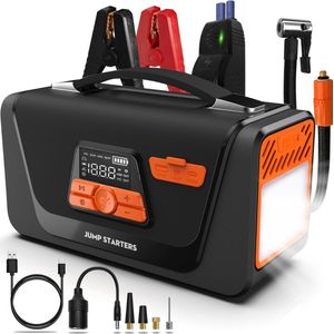 Jumpstarter Voor Auto - Starthulp - Starthulp Voor Auto - Jumpstarter Powerbank - Jumpstarter Met Compressor