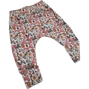Broek broekje bloemen rib jersey maat 74