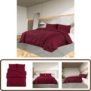 vidaXL Dekbedovertrekset 155x220 cm katoen bordeaux Dekbedovertrek - Bordeaux - Katoen - Tweepersoonsbed - Slaapcomfort