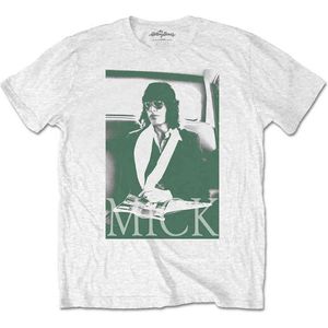 The Rolling Stones - Mick Photo Version 1 Heren T-shirt - S - Wit