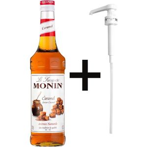 Monin Caramel Karamel 70cl Koffiesiroop Met 1x Monin Pompje