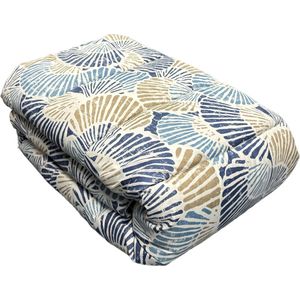 Dubbelzijdig Dekbed zonder Overtrek - 240x220cm - Lichtblauw/Grijs/Wit - Wasbaar Dekbed - Hoesloos Dekbed - Tweepersoons Dekbed