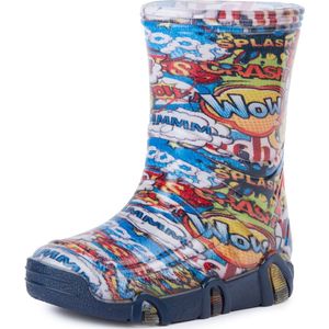 Ladeheid Kinder Regenlaarzen - Jongens Meisjes Antislip Zool - PVC -LA-ZT-SzuwarekBW - Mehrfarbig Wow - 25/26