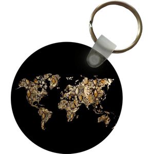 Sleutelhanger - Kaart - Wereld - Slang - Design - Plastic - Rond - Uitdeelcadeautjes