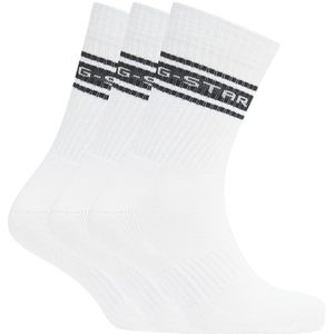 G-Star heren 3P sokken sport stripe wit